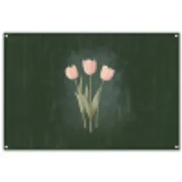 Tulpen - Liefde - Donkergroen tuinposter los doek groot -3d