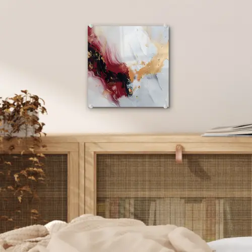 Rood - Abstract - Goud - Modern plexiglas 5mm klein -sfeer4