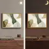 Japandi - Abstract - Groen Light Box met batterij (Wandlamp) middel -sfeer3