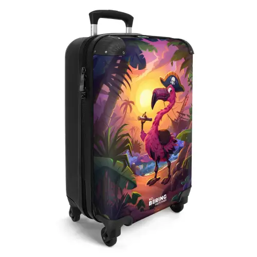 Fernando flamingo Koffer - NBS - Handbagage middel -productfoto_3d