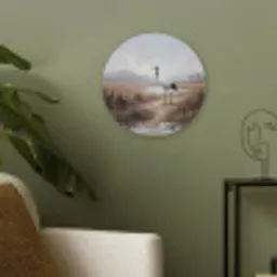 Kraanvogel - Natuur - Realistisch Akoestische PET Vilt - Rond klein -sfeer2