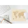 Wereldkaart - Realistisch - Beige muismat rubber klein -witbureau