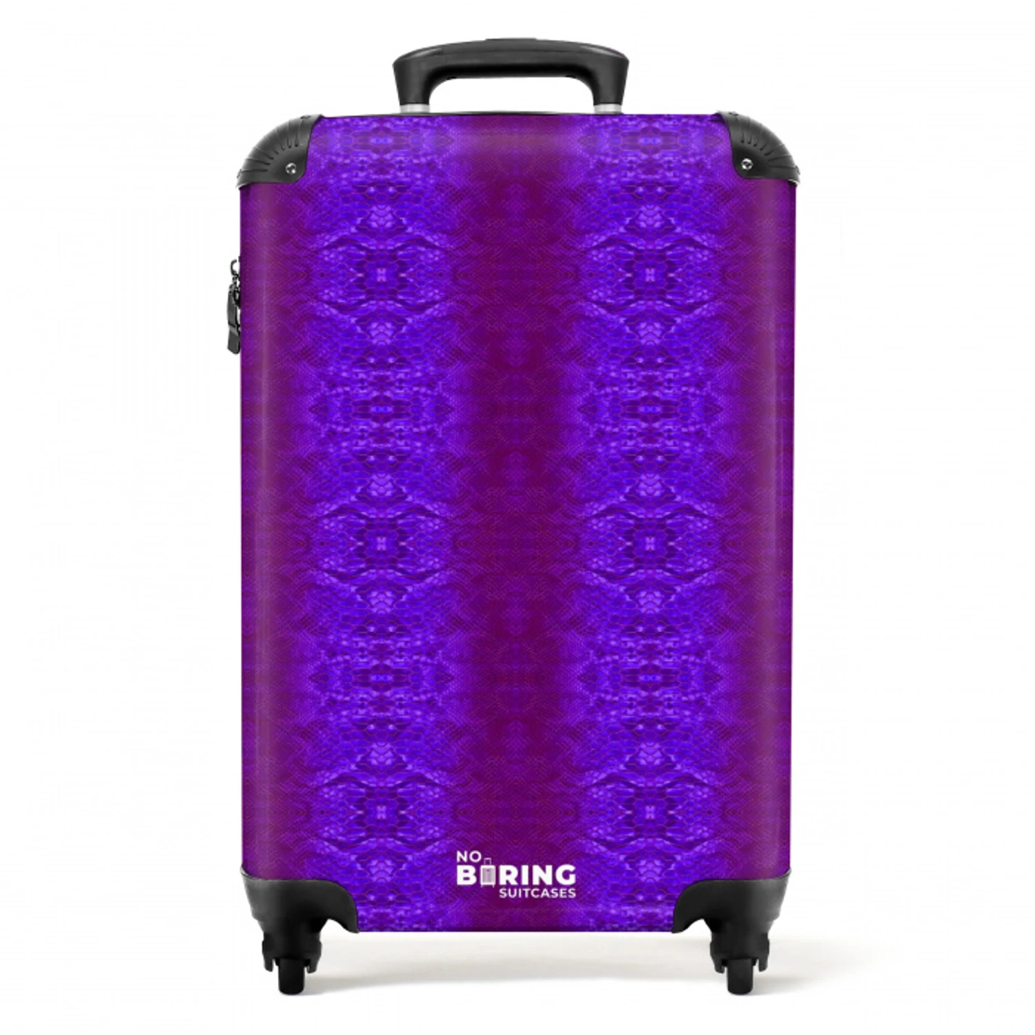 Paars slangenhuid met symmetrische schubstructuur NBS - Handbagage koffer - Volwassenen Unisex middel -productfoto_recht
