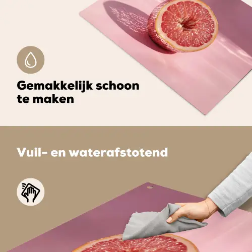 Grapefruit - Roze - Disco - Shiny Inductie beschemer met haakjes klein -ky-schoon-nl