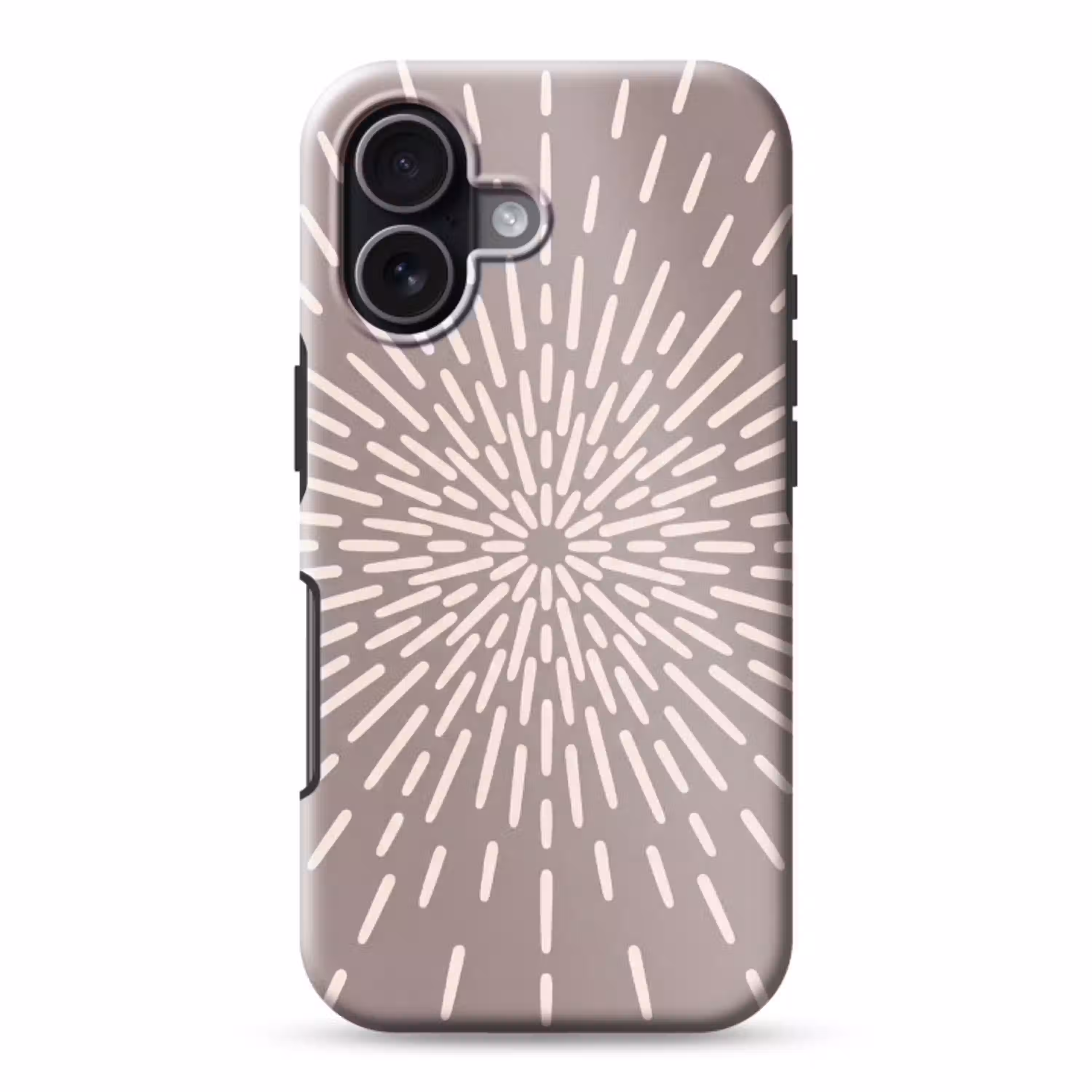 Patroon - Stralen - Abstract - Modern - Grijs Toughcase MagSafe Apple iPhone 17 klein -3d