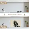 Palmblad - Donkere bladen - Subtiel keuken achterwand spatscherm klein -voor_na_FR