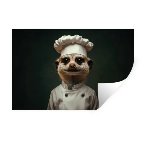 Dier - Kok - Stokstaartje Muursticker klein -3d