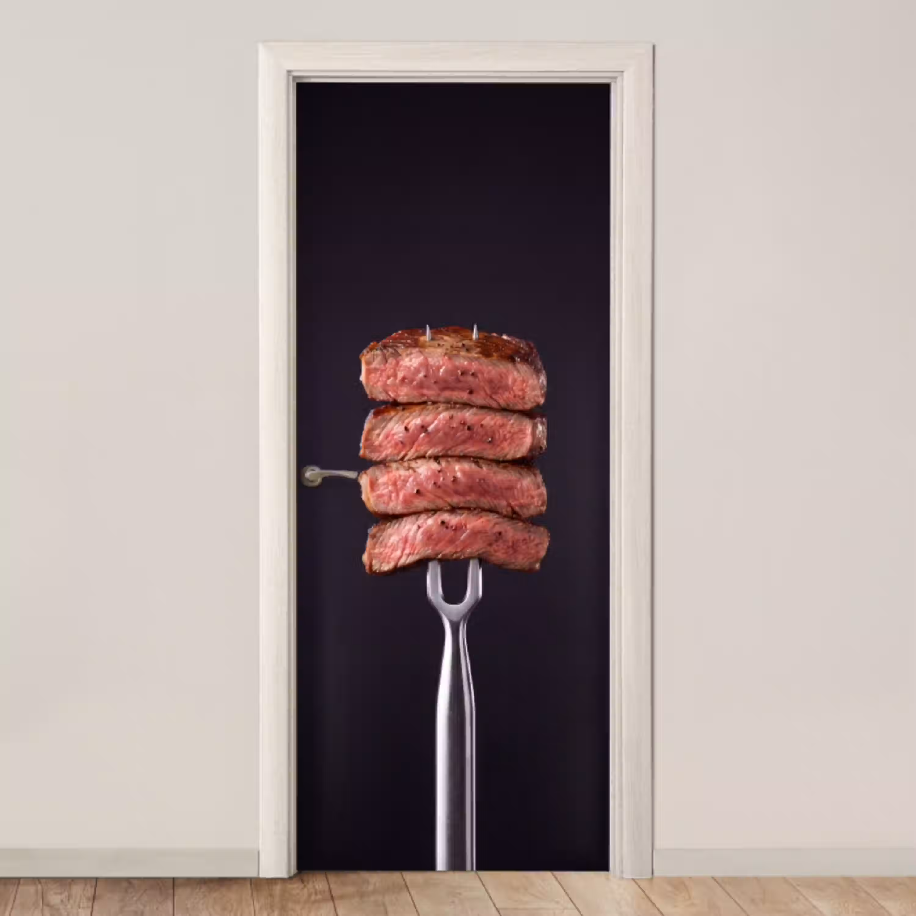 Eten - Rosé - Vork deurposter klein -3d_beige