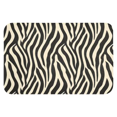 Zebra - Print - Klassiek - Zwart Badmat klein 997 -3d