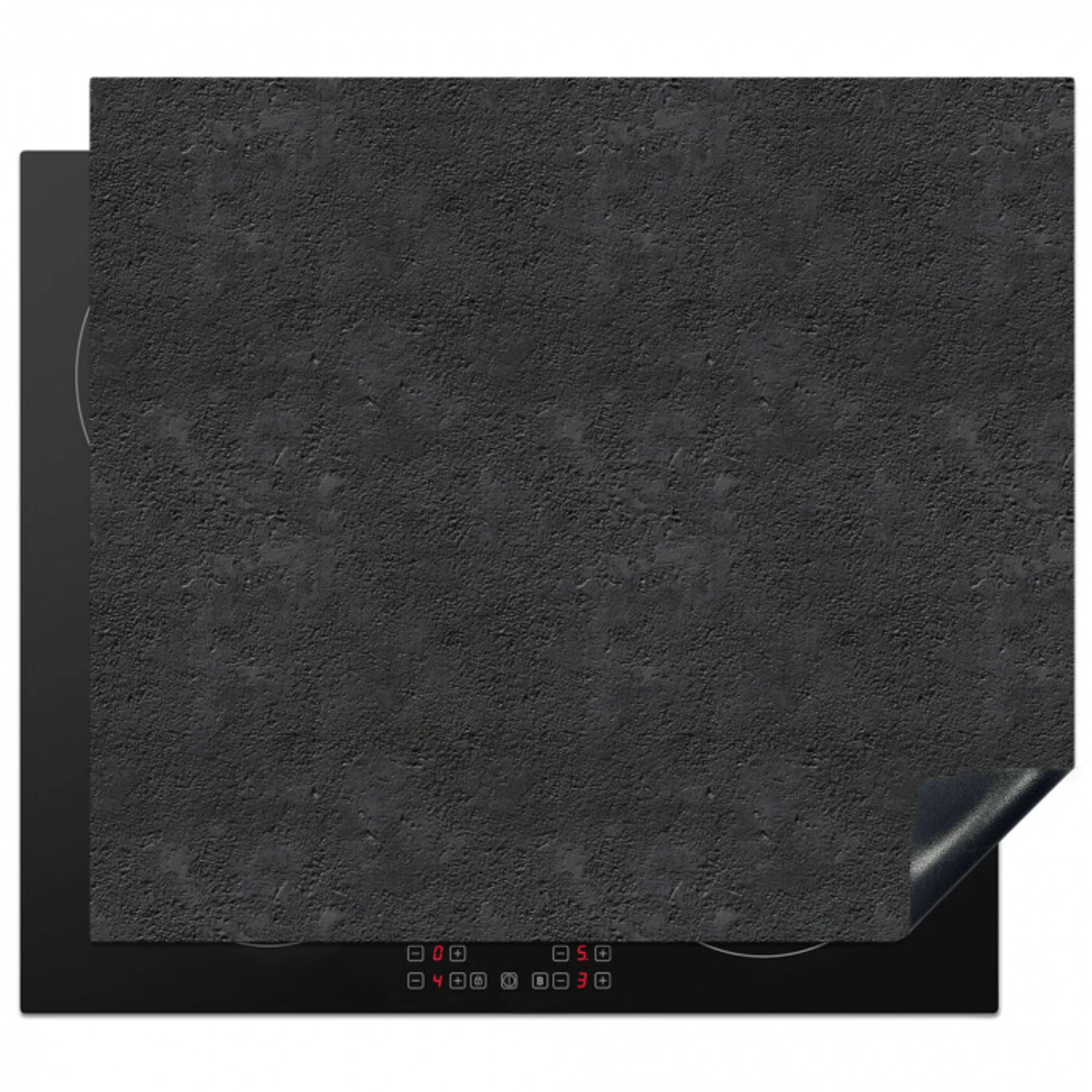 Donkergrijs - Asfaltstructuur - Ruw Inductie beschermer vinyl 3mm middel 274 -3d