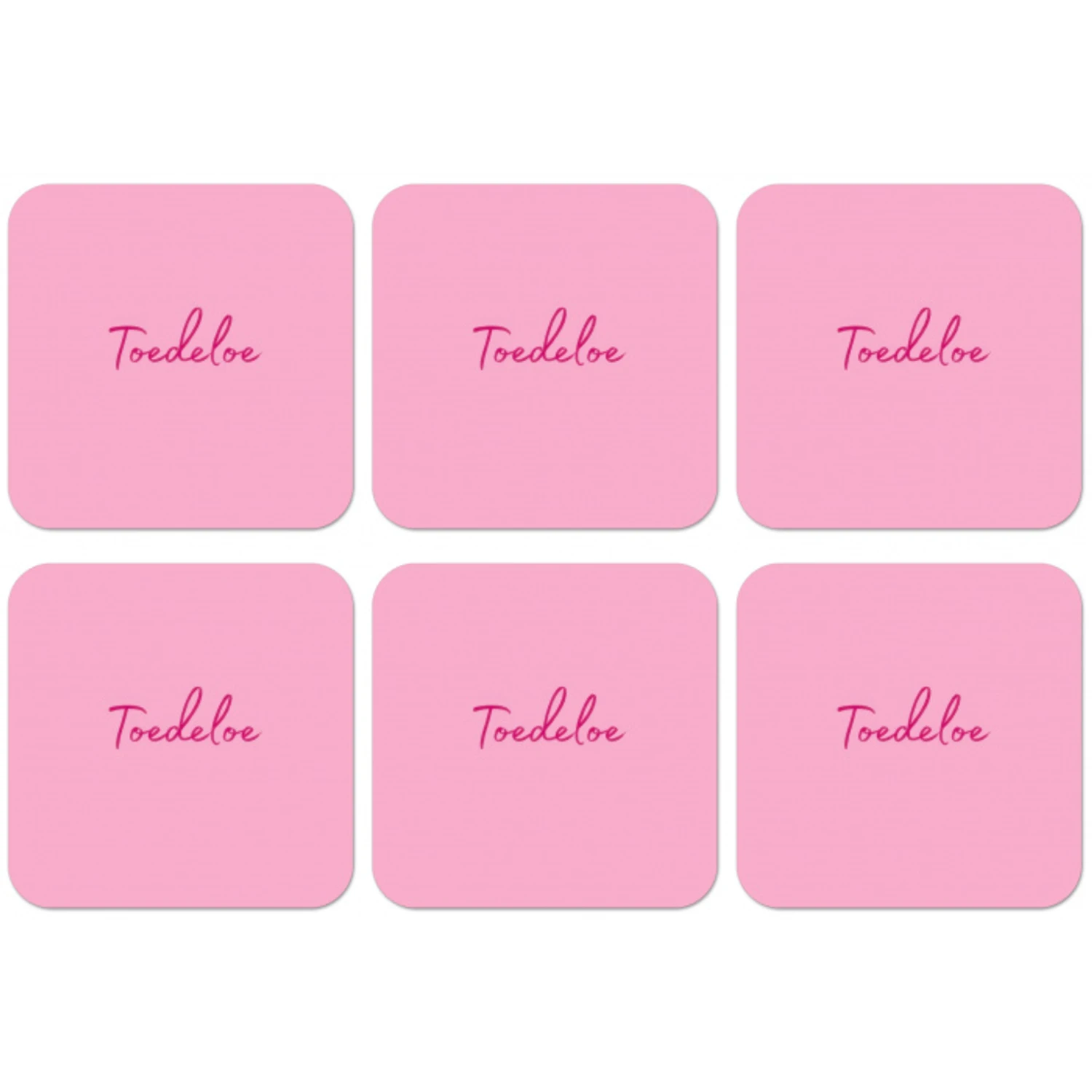 Toedeloe - Roze - Minimalistisch onderzetter kurk middel -zkaufland3dotto