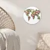 Wereldkaart - Kleurrijk - Bloemen - Lente Wandcirkel kunststof plaat 5mm dik klein -sfeer5