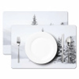 Fijnsparren - Sneeuw - Winter - Landschap - Stilte Placemat vinyl groot -zzsfeer2_Kitchenyeah-website