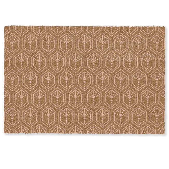 Deurmat - Bruin - Roze - Geometrisch - Patroon