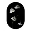 Orchidee - Bloemen - Zwart - Wit - Stilleven Wandcirkel Ovaal Forex klein -3d