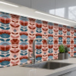 Vintage - Motief - Kleurrijk keuken achterwand 2 middel 871 -3d_schuin