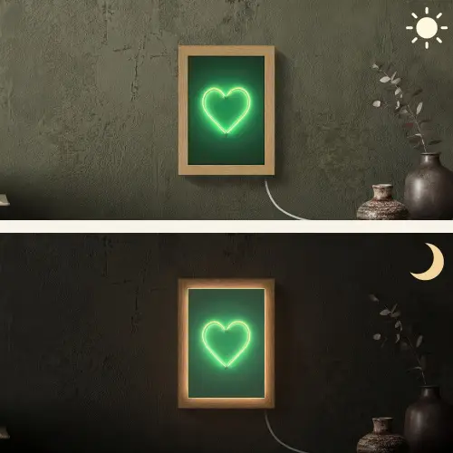 Neon - Groen - Licht Light Box met kabel (Wandlamp) klein -sfeer3
