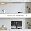 Olifant - Zwart - Wit - Rook keuken achterwand spatscherm klein -voor_na_NL