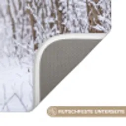 Hert - Winter - Bos - Natuur - Wit Badmat klein -USP_AntislipDE