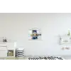 Abstract - Winter - Sneeuwvlok - Sneeuw - Goud textielposter latten blank klein -kinderkamer