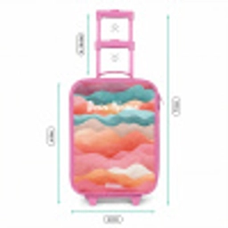 Abstracte golven Kinderkoffer - Roze klein -productfoto_formaten