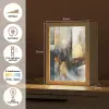 Kunst - Goud - Zilver - Abstract Light Box met kabel (Tafellamp) klein -USP_NL