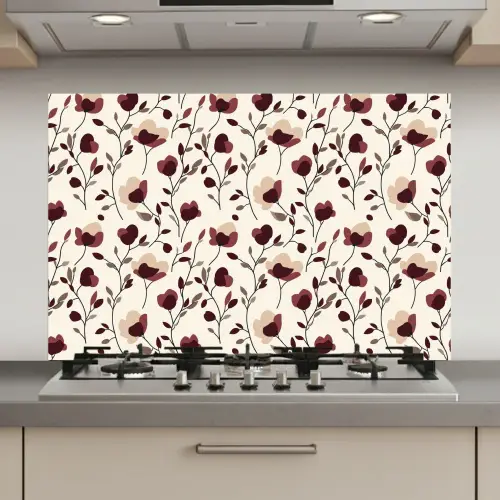Bloemen - Botanisch - Bordeaux keuken achterwand spatscherm klein 900 -3d_website