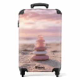 Stenen - Zand - Roze NBS - Handbagage koffer - Volwassenen Unisex middel -productfoto_recht