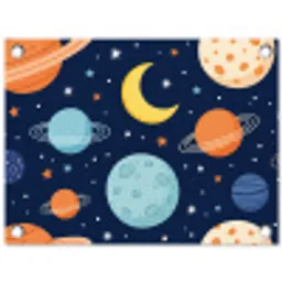 Ruimte - Planeten - Kleurrijk tuinposter los doek klein -3d