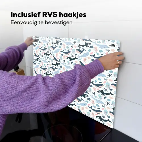 Klein - Oceaan - Walvissen - Octopus Inductie beschemer met haakjes klein 777 -ky-ophangen-nl