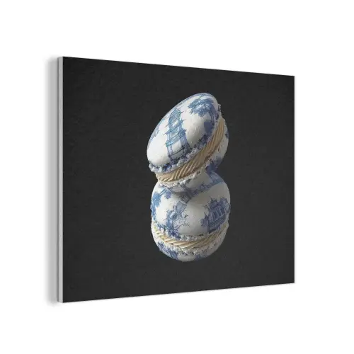 Eten - Macarons - Delfts blauw - Koekjes PET vilt klein -3d
