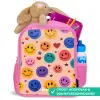 Vrolijk Smiley-patroon Kinderrugzak - Roze middel -inhoud_NL