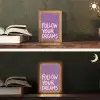 Follow your dreams - Paars - Penseeltextuur Light Box met kabel (Tafellamp) klein -sfeer3