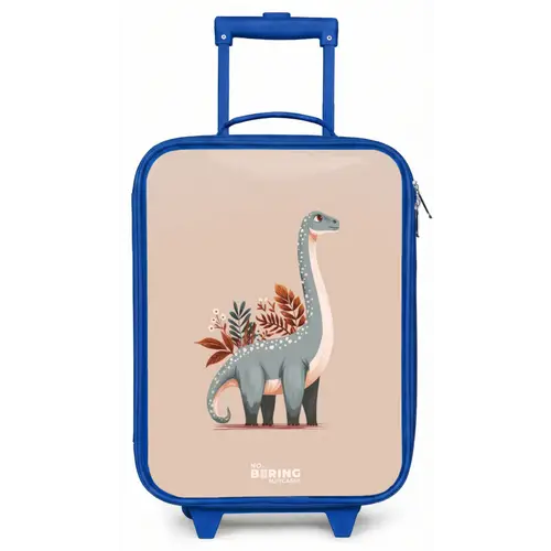 Blauwe dinosaurus op een beige achtergrond Kinderkoffer - Blauw klein -zz3dotto