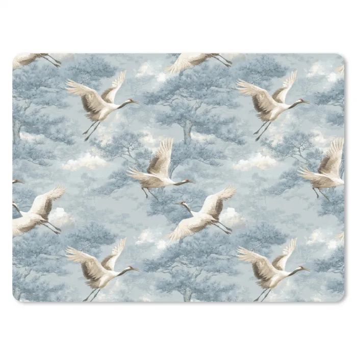 Wolken - Kraanvogels - Blauw muismat rubber klein 262 -3d