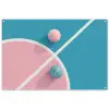 Basketbal - Pastel - Roze - BLauw tuinposter los doek groot -3d