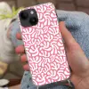 Koraal - Patroon - Roze - Wit - Minimalistisch Crossbody Case iPhone 14 middel -sfeer3