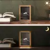 Paarden - Zwart - Wit - Kudde Light Box met kabel (Tafellamp) klein -sfeer3