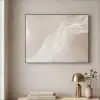 Golvende lijnen - Vloeiend - Zandkleurig Textielframe zwart klein -sfeer2