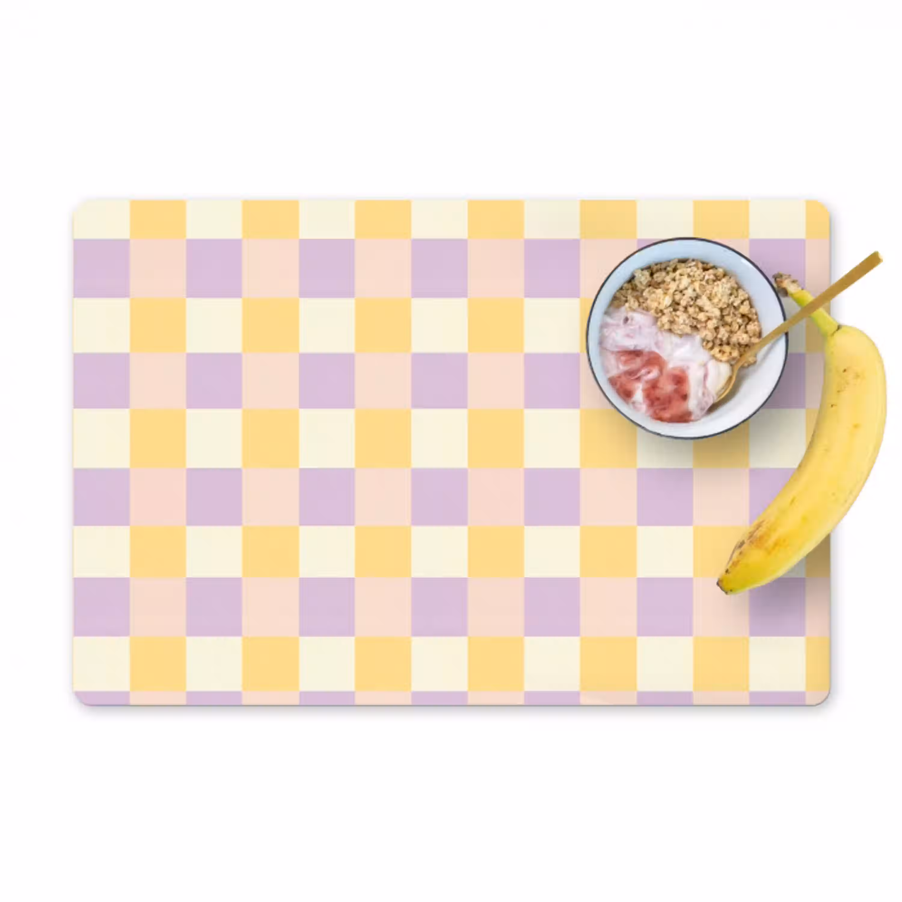 Blokjes - Lila - Geel Placemat vinyl groot 368 -zzzproduct_Kitchenyeah-website