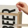 Beer - Vintage - Zwart - Beige Light Box met kabel (Wandlamp) klein -USP_websiteprintNL