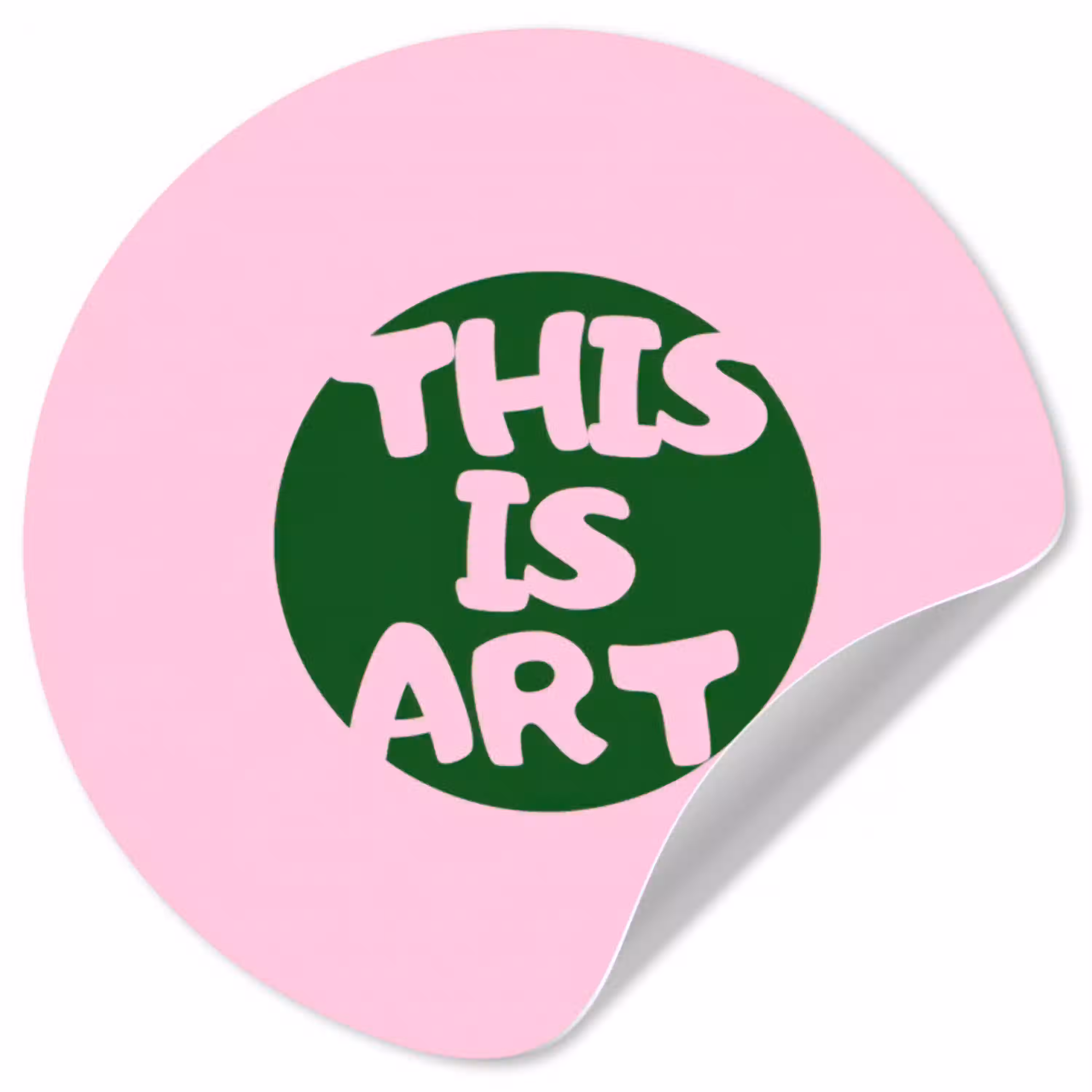 This is art - Tekst - Cirkel - Groen Wandcirkel behangsticker klein -3d