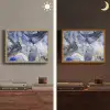 Marmer - Goud - Abstract - Blauw Light Box met batterij (Wandlamp) middel -sfeer3