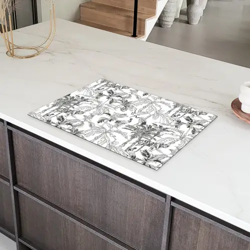 Tijger - Oerwoud - Grijs Inductie beschermer vinyl 3mm klein 276 -sfeer8