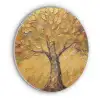 Goud - Boom - Abstract - Modern Akoestische PET Vilt - Rond klein -3d