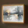 Abstract - Verf - Kunst - Goud Light Box met batterij (Wandlamp) middel -z3d_website