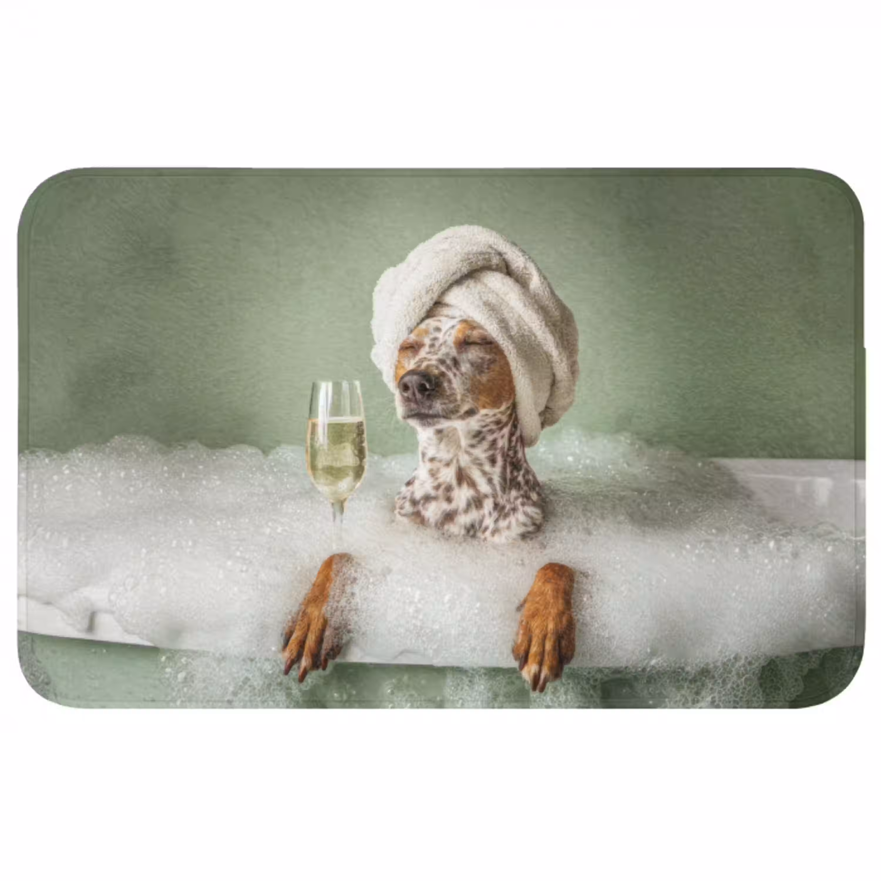 Hond - Bad - Champagne - Handdoek Badmat middel -3d