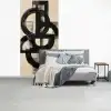Cirkels - Lijnen - Vormen - Zwart fotobehang vinyl groot -slaapkamer