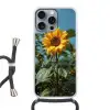 Zonnebloemen - Helderblauwer lucht - Gras Hoesje iPhone 16 Pro Max met koord klein -3d
