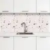Terrazzo -  Patroon - Zacht - Zwart - Wit keuken achterwand 2 middel 871 -3d